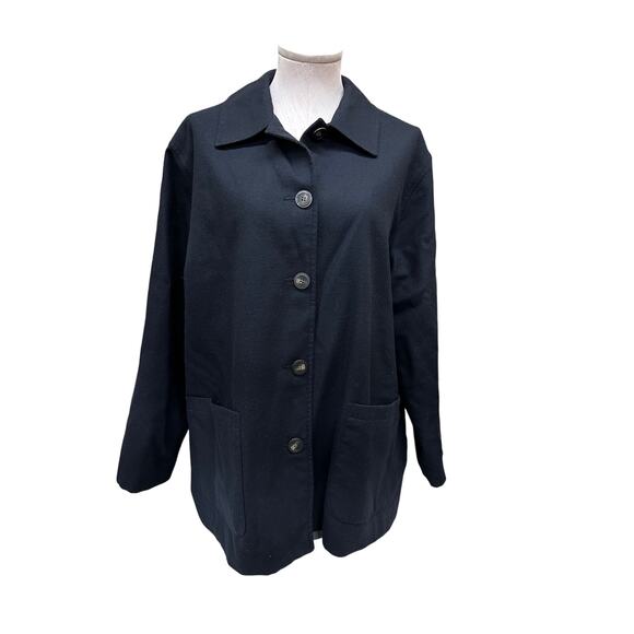 Harve Bernard Vintage Black Light Weight Wool Plus Size Coat 20 W - Picture 1 of 9